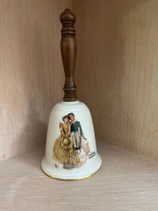 lot 65 image: Vintage Norman Rockwell Young Love 1984 Annual Edition of 5000 Bell by Gorham Fine China