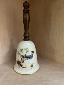 lot 62 image: Vintage Norman Rockwell Flying High 1980 Bell by Gorham Fine China