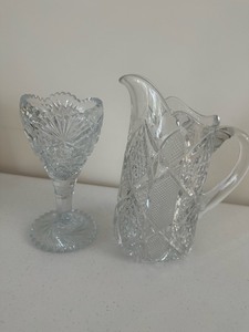 lot 88 image: Crystal Pitcher And Goblet