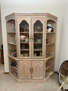 lot 59 image: Quality Double Door Fina China Cabinet 54 x 16 x 76 - CABINET ONLY NO CONTENTS