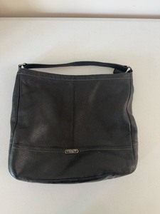 lot 116 image: COACH Black Leather Hobo Bag