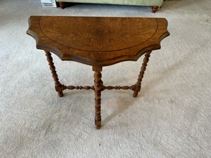 lot 126 image: Vintage Wood Half Moon Side Table
