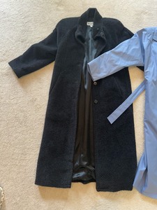 lot 119 image: Vintage Marshall Fields Size 12 Trench Coat 58% Wool 42% Suri Alpaca and London Fog Size 12 Blue Trench Coat