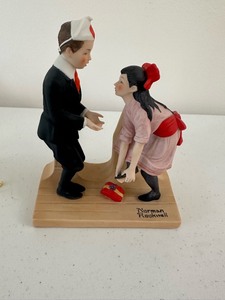 lot 155 image: Vintage 1980s The 12 Norman Rockwell Porcelain Figurines by The Danbury Mint COMPLETE SET