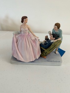 lot 170 image: Vintage 1980s Norman Rockwell Porcelain Figurines Sweet Sixteen