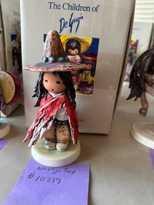 lot 192 image: RARE Vintage Limited Edition DeGrazia Goebel Figurine in Original Packaging Navajo Boy Valued at $165