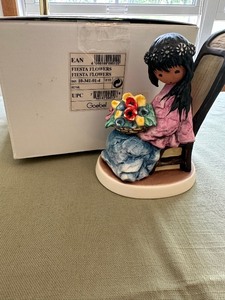 lot 194 image: RARE Vintage Limited Edition DeGrazia Goebel Figurine in Original Packaging Fiesta Flowers Valued at $197.50