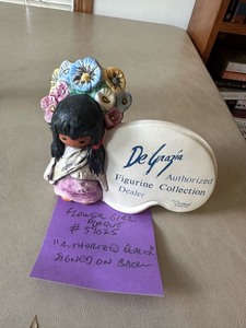 lot 217 image: RARE Vintage Limited Edition DeGrazia Goebel Figurine SIGNED AUTHORIZED DEALER Flower Girl Plaque #59025
