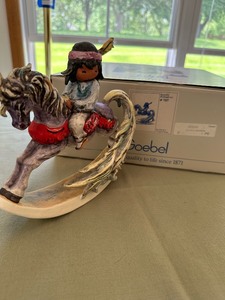 lot 218 image: RARE Vintage Limited Edition DeGrazia Goebel Figurine in Original Packaging Beautiful Rocking Horse Valued at $395