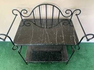 lot 2 image: Classic BeverageServing Cart with Heavy Marble Top