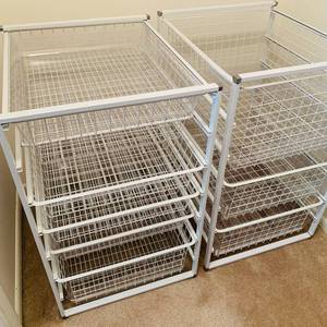 lot 55 image: White Wire Closet Organizers