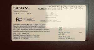 lot 62 image: SONY 42 inch Bravia TV