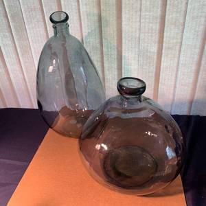 lot 126 image: Recycled Glass Ballon Shaped Bottles