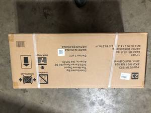 lot 23 image: Husky Ready-to-Assemble 24-Gauge Steel Wall Mounted Garage Cabinet in Black (28 in. W x 29.7 in. H x 12 in. D)  Customer Returns See Pictures