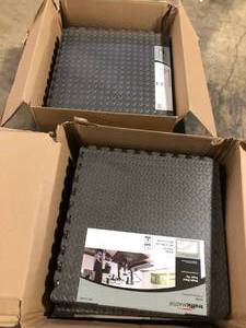 lot 36 image: Lot of TrafficMaster Dark Gray 24 in. W x 24 in. L x 0.5 in. Thick Foam ExerciseGym Flooring Tiles (6 TilesCase) (24 sq. ft.) Customer Returns See Pictures