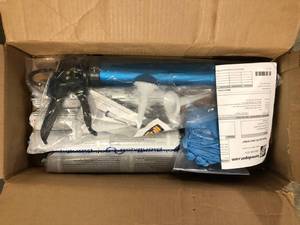 lot 44 image: Liquid Window and Door Flashing Kit with 3 Liquid Flashing, 1 Gap Filler, Sausage Gun and Pack Nitrile Gloves   Customer Returns See Pictures