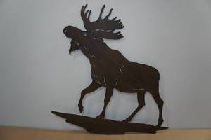 lot 48 image: Laser Cut Metal Moose Wall Art