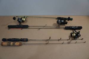 lot 65 image: 5 Ice Fishing Rods