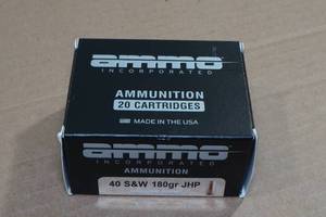 lot 121 image: 20 Ammo Inc .40 S&W 180 Gr JHP Ammo