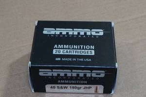 lot 123 image: 20 Ammo Inc .40 S&W 180 Gr JHP Ammo