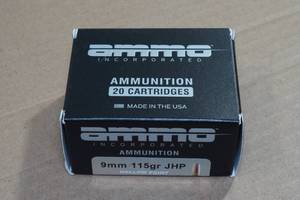 lot 124 image: 20 Ammo Inc 9mm 115 Gr JHP Ammo