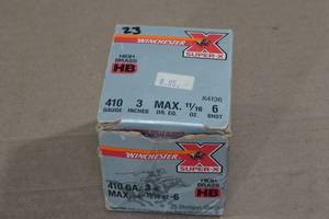 lot 142 image: 23 Winchester Super-X .410 Bore 3 6 Shot Shotshells