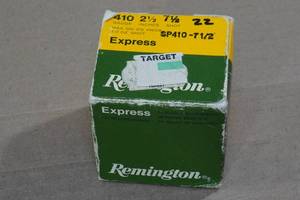 lot 143 image: 22 Remington Express .410 Bore 2-12 7-12 Shot Shotshells