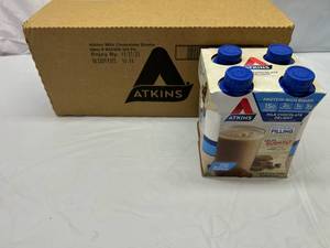 lot 279 image: 3x 4pack 11oz Atkins Protein Shake Milk Chocolate Delight3x 4pack 11oz Atkins Protein Shake Milk Chocolate Delight