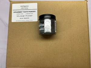 lot 470 image: 100x 2.75oz InVitamin Active Charcoal Tooth Powder-Spearmint