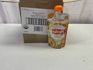 lot 431 image: II. 2x16x 4oz(32) Pouches Happy Tot Stage 4 Oatmilk Pudding-Bananas & Sweet Potatoes