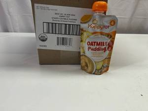 lot 433 image: II. 2x16x 4oz(32) Pouches Happy Tot Stage 4 Oatmilk Pudding-Bananas & Sweet Potatoes