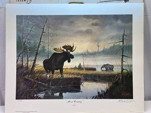 lot 7 image: Les Kouba Signed Numbered Print  Moose Country