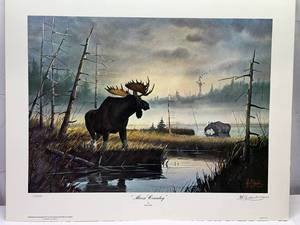 lot 11 image: Les Kouba Signed Numbered Print  Moose Country