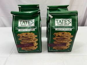 lot 53 image: OO. 4x 7oz pkgs Tates Bake Shop-Oatmeal Raison Cookies