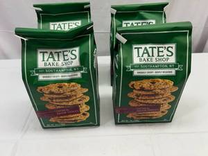 lot 54 image: OO. 4x 7oz pkgs Tates Bake Shop-Oatmeal Raison Cookies