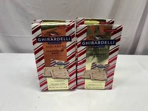lot 57 image: MM. 4x 7.9oz Ghirardelli Chocolate Squares Peppermint Bark