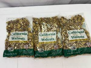 lot 60 image: MM. 3x 1lb Bags California Walnuts