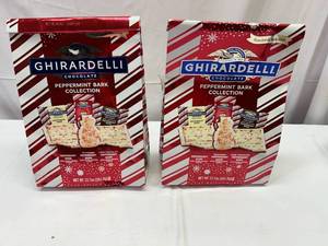 lot 69 image: MM. 2x 12.7oz Ghirardelli Chocolate Pepperment Bark Collection