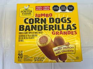 lot 92 image: 1x 20 Foster Farms Jumbo Corn Dogs