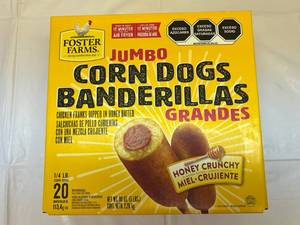 lot 93 image: 1x 20 Foster Farms Jumbo Corn Dogs