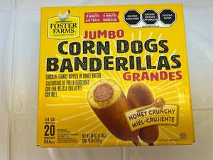 lot 94 image: 1x 20 Foster Farms Jumbo Corn Dogs