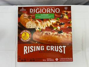 lot 102 image: 1x 3 pack Digiorno Supreme Rising Crust Pizza