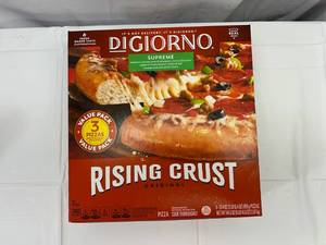 lot 104 image: 1x 3 pack Digiorno Supreme Rising Crust Pizza