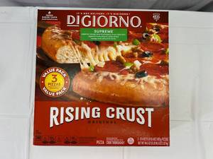lot 107 image: 1x 3 pack Digiorno Supreme Rising Crust Pizza
