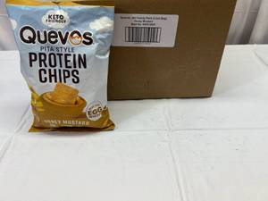 lot 125 image: 6x 3.2oz Bag Quevos Pita Style Protein Chips-Honey Mustard
