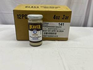 lot 132 image: MM. 12x 4oz Beaver Horseradish Sauce