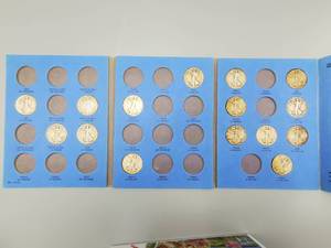 15 - 90% Silver Standing Liberty Standing Half Dollars in Whitman Folder