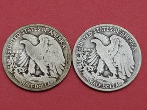 (2) Walking Liberty Half Dollars, 1939-S & 1943-S