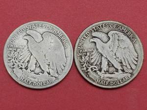 (2) Walking Liberty Half Dollars, 1945-D & 1934-S