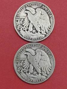 (2) Walking Liberty Half Dollars, 1943 & 1943